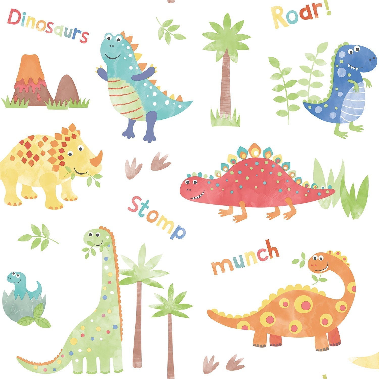 sample dinosaurs primary wallpaper from the tiny tots 2 collection by galerie wallcoverings 1