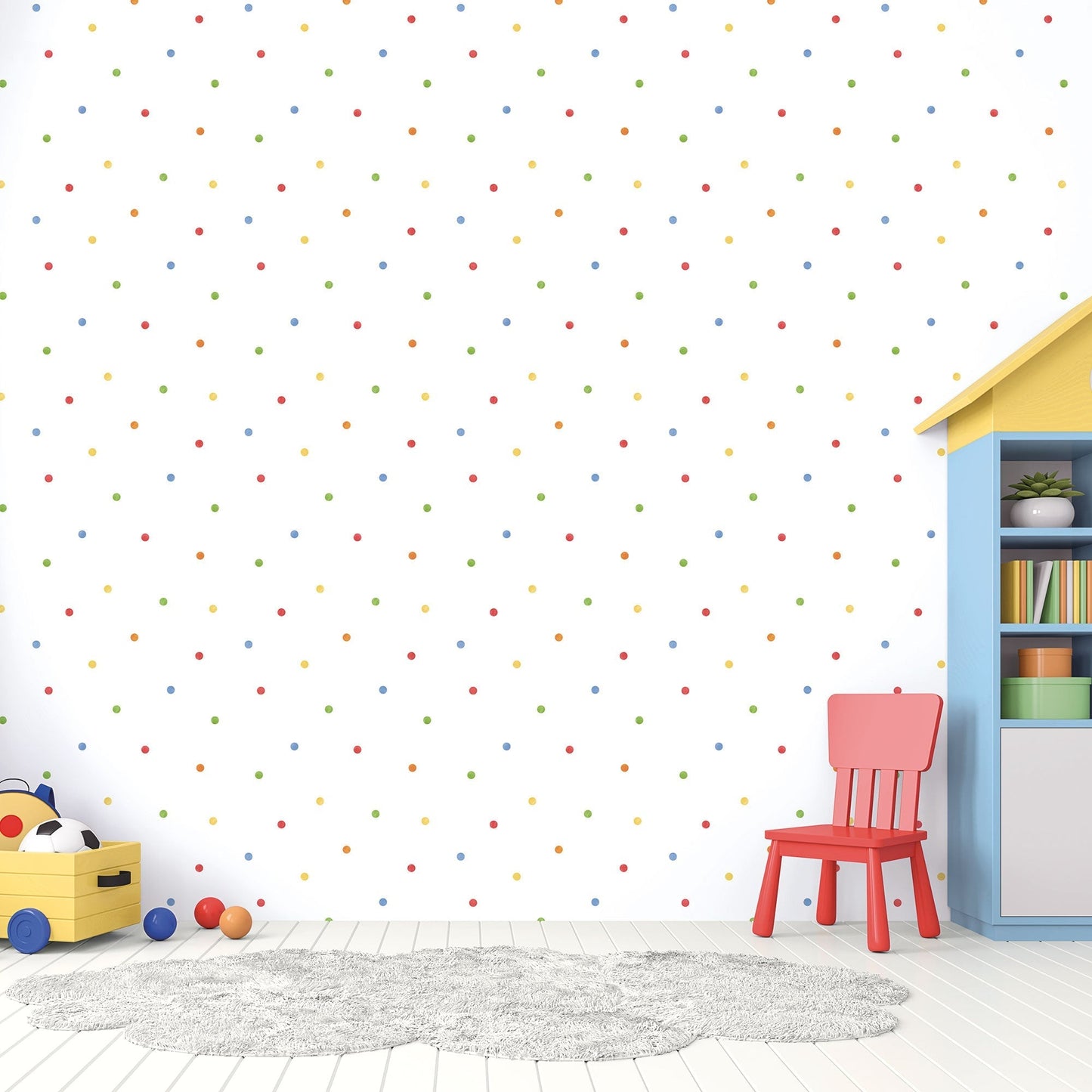 Dots Primary Wallpaper from the Tiny Tots 2 Collection by Galerie Wallcoverings