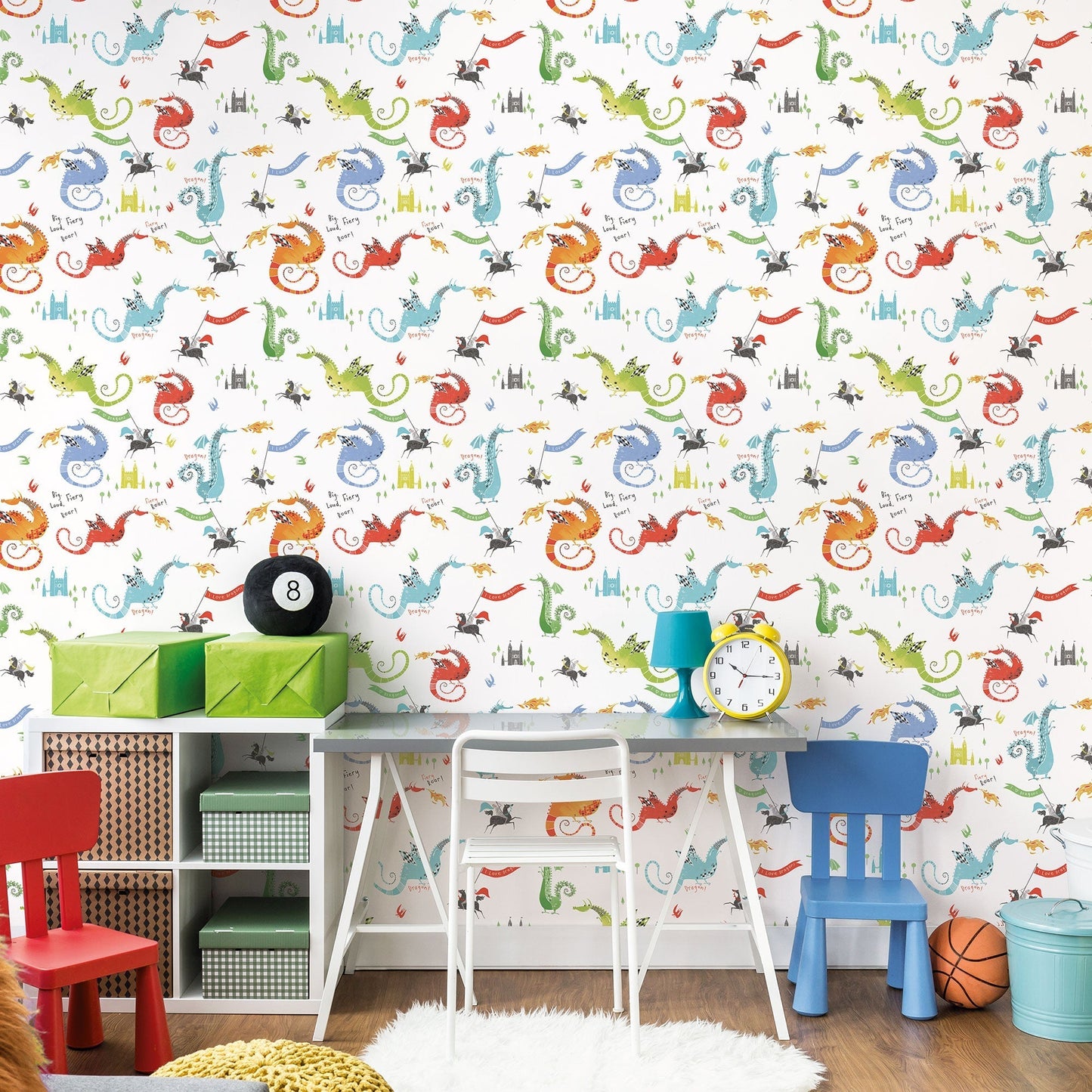 Dragons Bright Wallpaper from the Tiny Tots 2 Collection by Galerie Wallcoverings