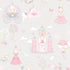 Fairytale Grey/Pink Wallpaper from the Tiny Tots 2 Collection by Galerie Wallcoverings