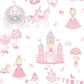 Fairytale Pink/Grey Wallpaper from the Tiny Tots 2 Collection by Galerie Wallcoverings