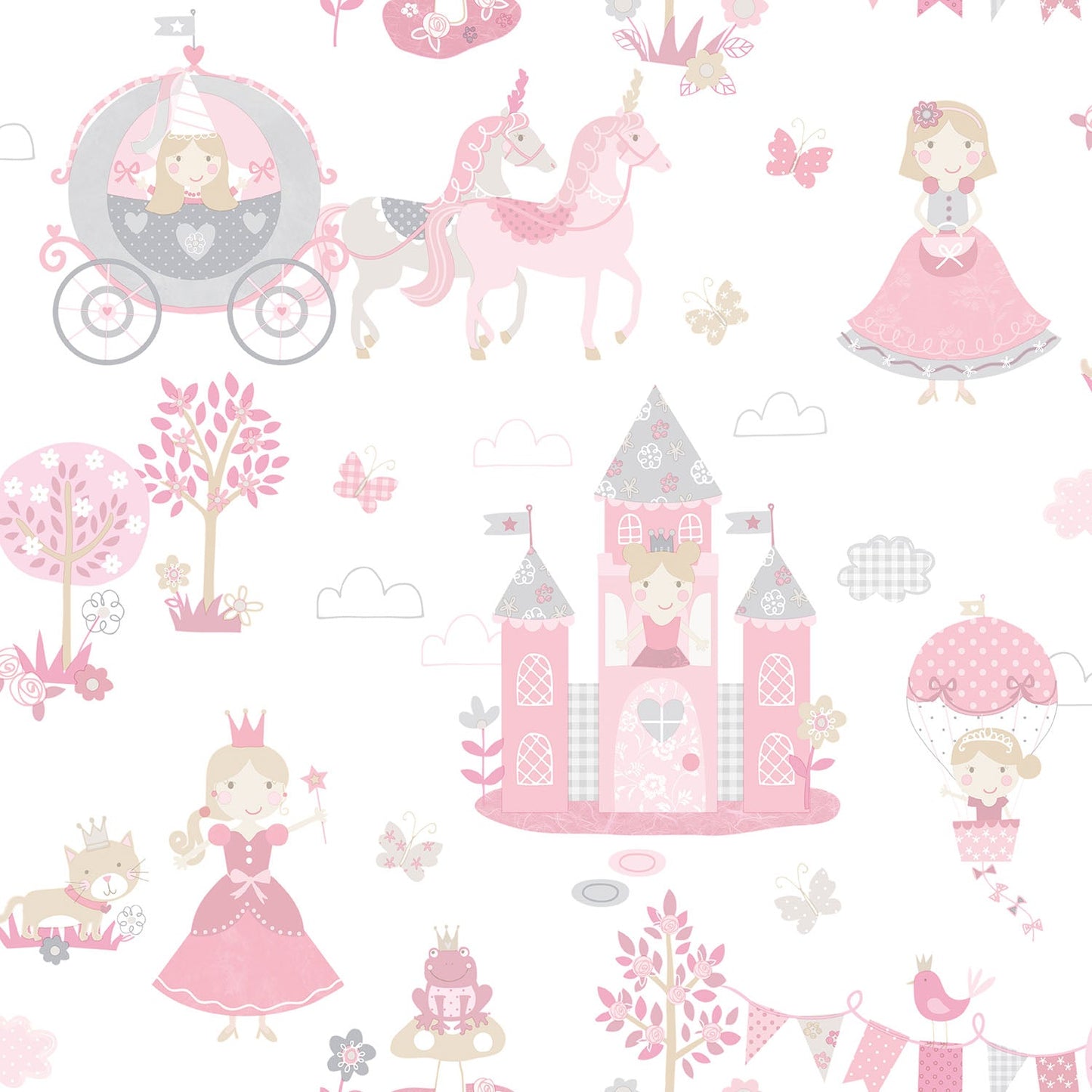 sample fairytale pink grey wallpaper from the tiny tots 2 collection by galerie wallcoverings 1