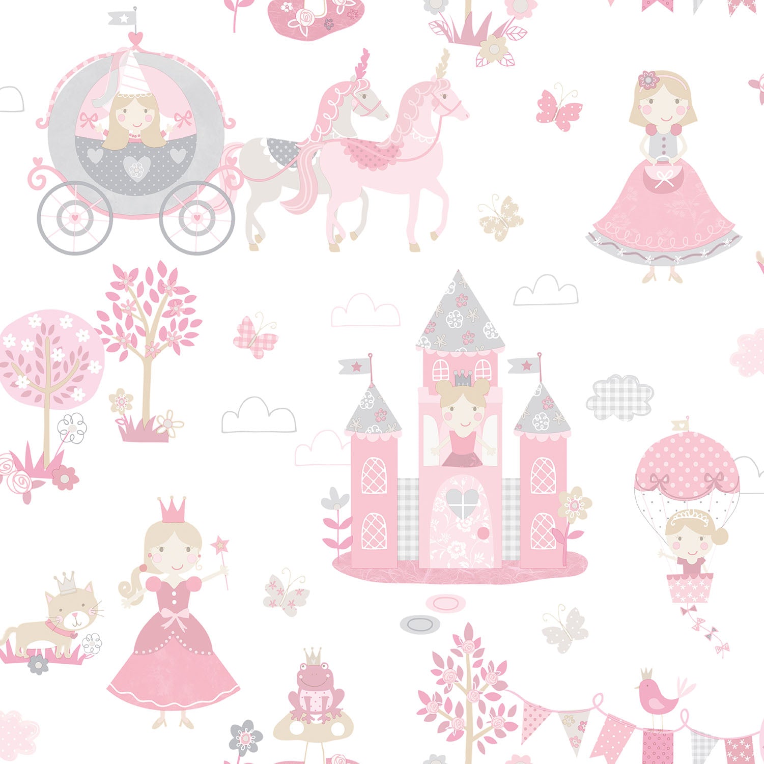sample fairytale pink grey wallpaper from the tiny tots 2 collection by galerie wallcoverings 1