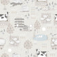 Farmland Greige Wallpaper from the Tiny Tots 2 Collection by Galerie Wallcoverings