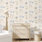 Jungle Friends Safari Green Wallpaper from the Tiny Tots 2 Collection by Galerie Wallcoverings