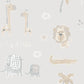 Jungle Friends Greige/Tan Wallpaper from