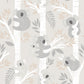 Koalas Greige/Glitter Wallpaper from the Tiny Tots 2 Collection by Galerie Wallcoverings