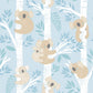 Koalas Light Blue/Glitter Wallpaper from the Tiny Tots 2 Collection by Galerie Wallcoverings