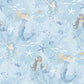 Mermaids Blue/Glitter Wallpaper from the Tiny Tots 2 Collection by Galerie Wallcoverings