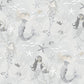 Mermaids Silver/Glitter Wallpaper from the Tiny Tots 2 Collection by Galerie Wallcoverings