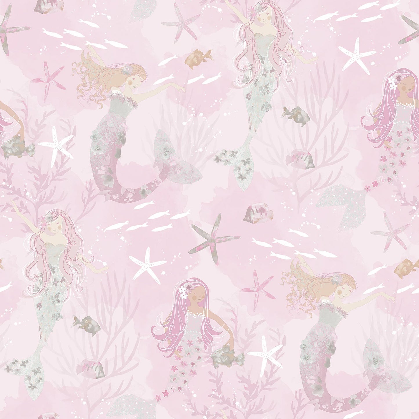 sample mermaids pink glitter wallpaper from the tiny tots 2 collection by galerie wallcoverings 1