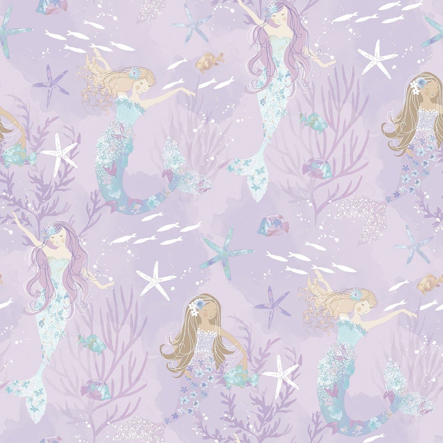 sample mermaids purple glitter wallpaper from the tiny tots 2 collection by galerie wallcoverings 1
