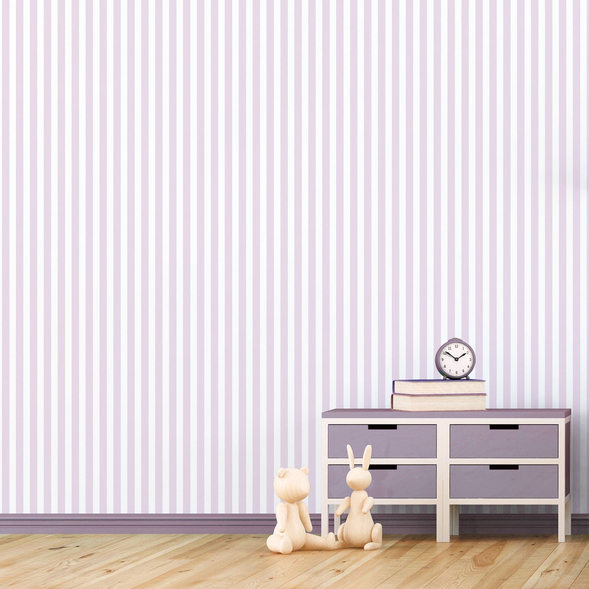 Regency Stripe Light Purple Wallpaper from the Tiny Tots 2 Collection by Galerie Wallcoverings