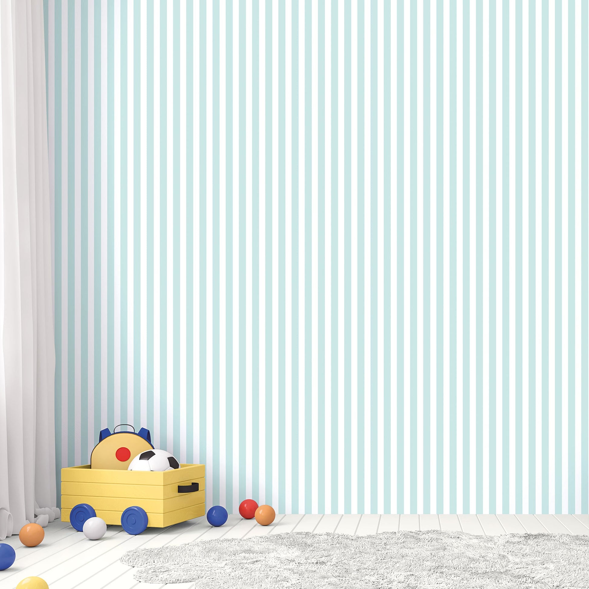 Regency Stripe Turquoise Wallpaper from the Tiny Tots 2 Collection by Galerie Wallcoverings