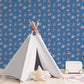 Spaceships Cobalt/Glitter Wallpaper from the Tiny Tots 2 Collection by Galerie Wallcoverings