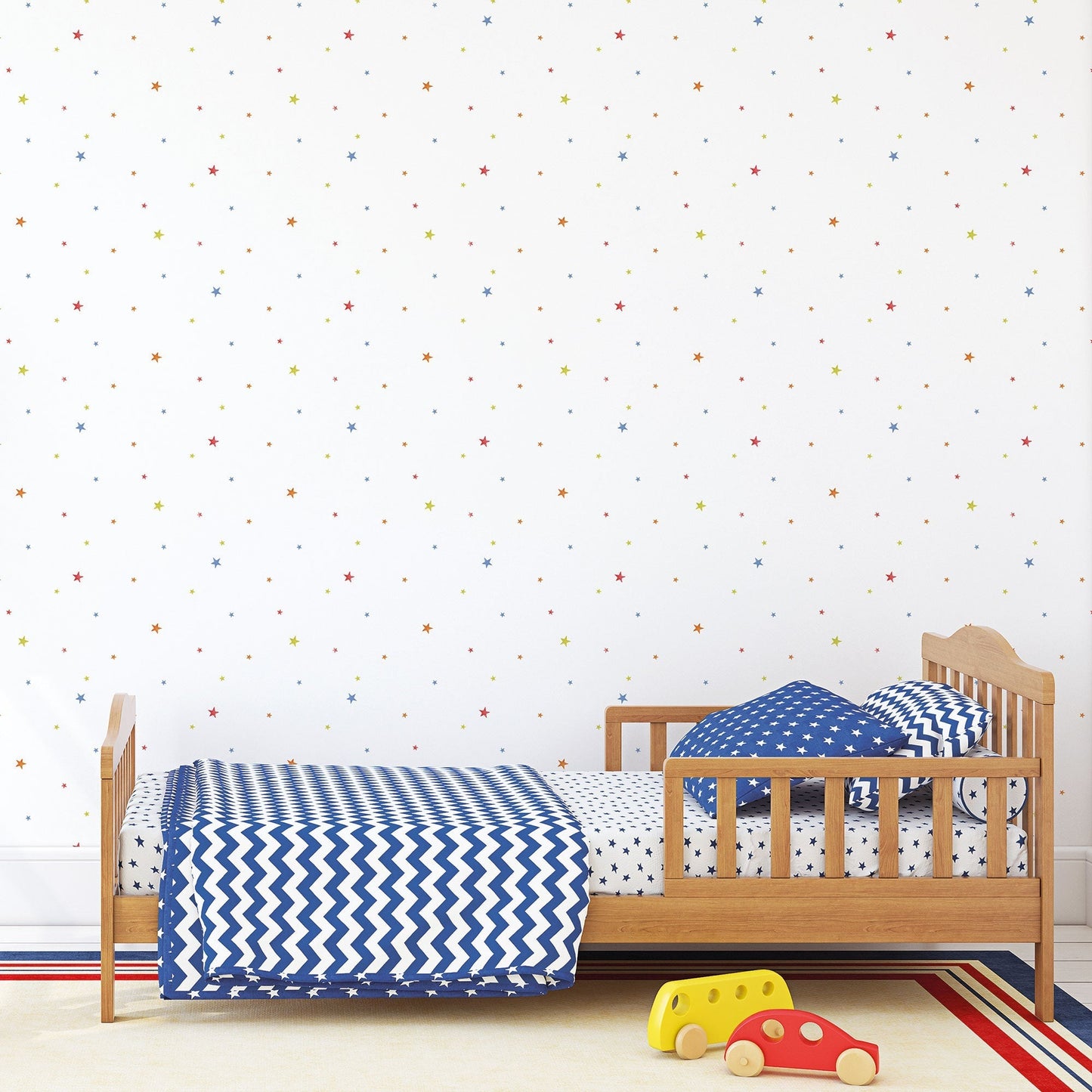 Stars Primary Wallpaper from the Tiny Tots 2 Collection by Galerie Wallcoverings