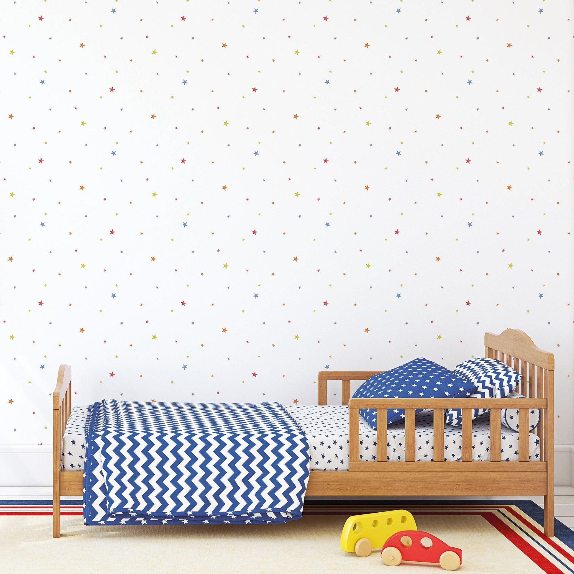 Stars Primary Wallpaper from the Tiny Tots 2 Collection by Galerie Wallcoverings