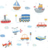 Transportation Blue/Red Wallpaper from the Tiny Tots 2 Collection by Galerie Wallcoverings