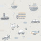Transportation Greige/Tan Wallpaper from the Tiny Tots 2 Collection by Galerie Wallcoverings