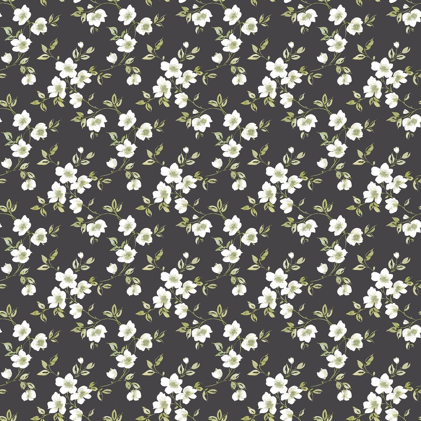 sample anemone mini black wallpaper from the secret garden collection by galerie wallcoverings 1