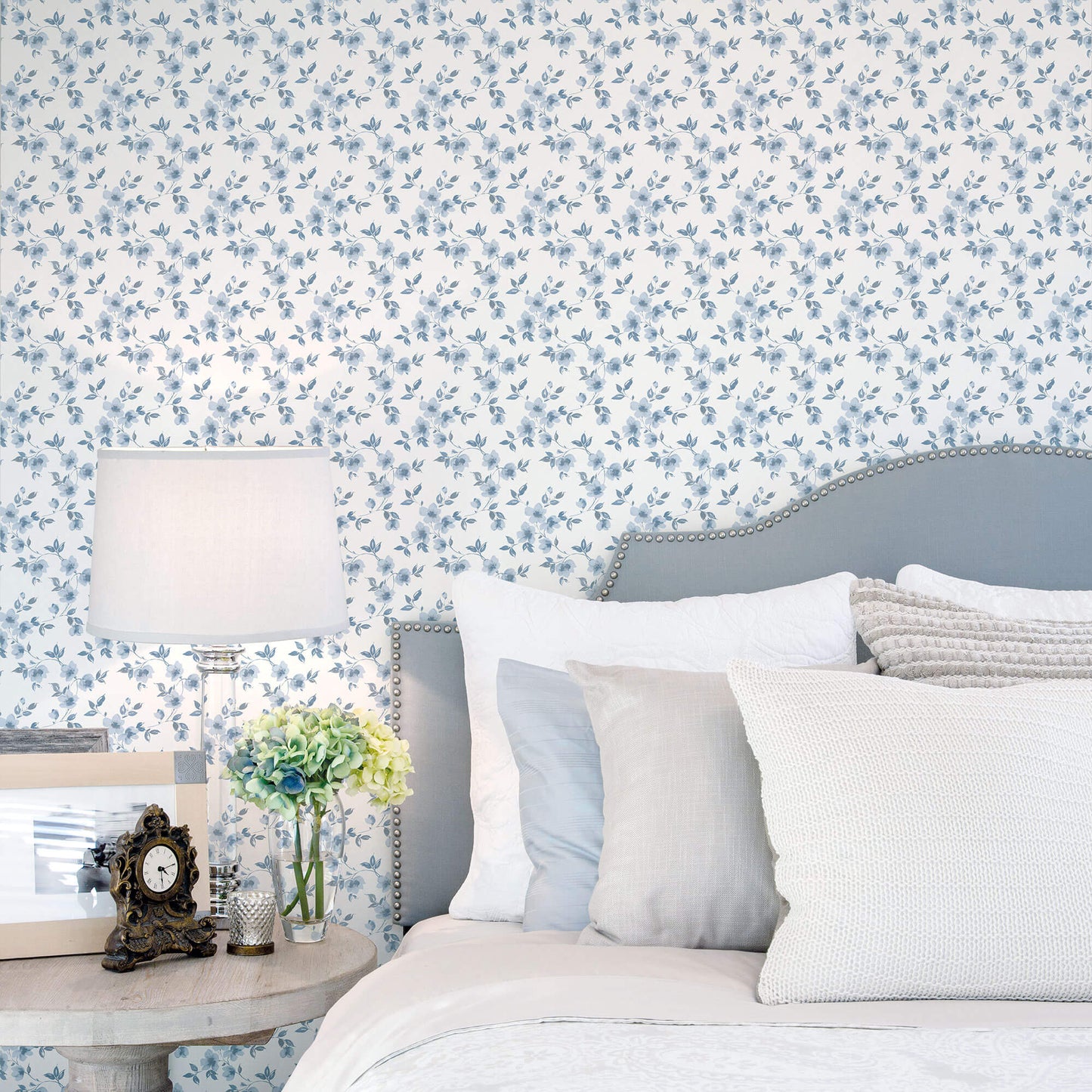 Anemone Mini Blue Wallpaper from the Secret Garden Collection by Galerie Wallcoverings