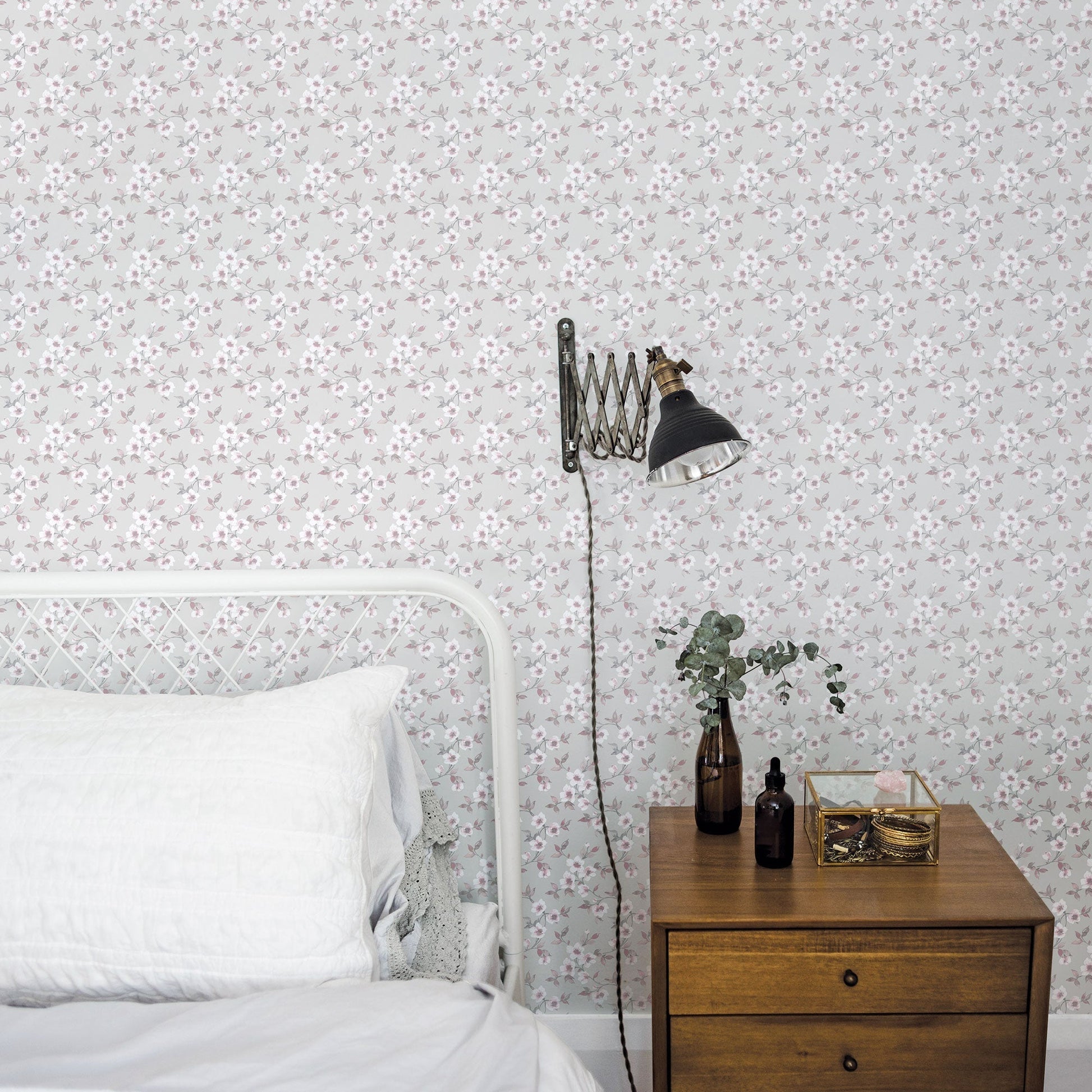 Anemone Mini Grey Wallpaper from the Secret Garden Collection by Galerie Wallcoverings
