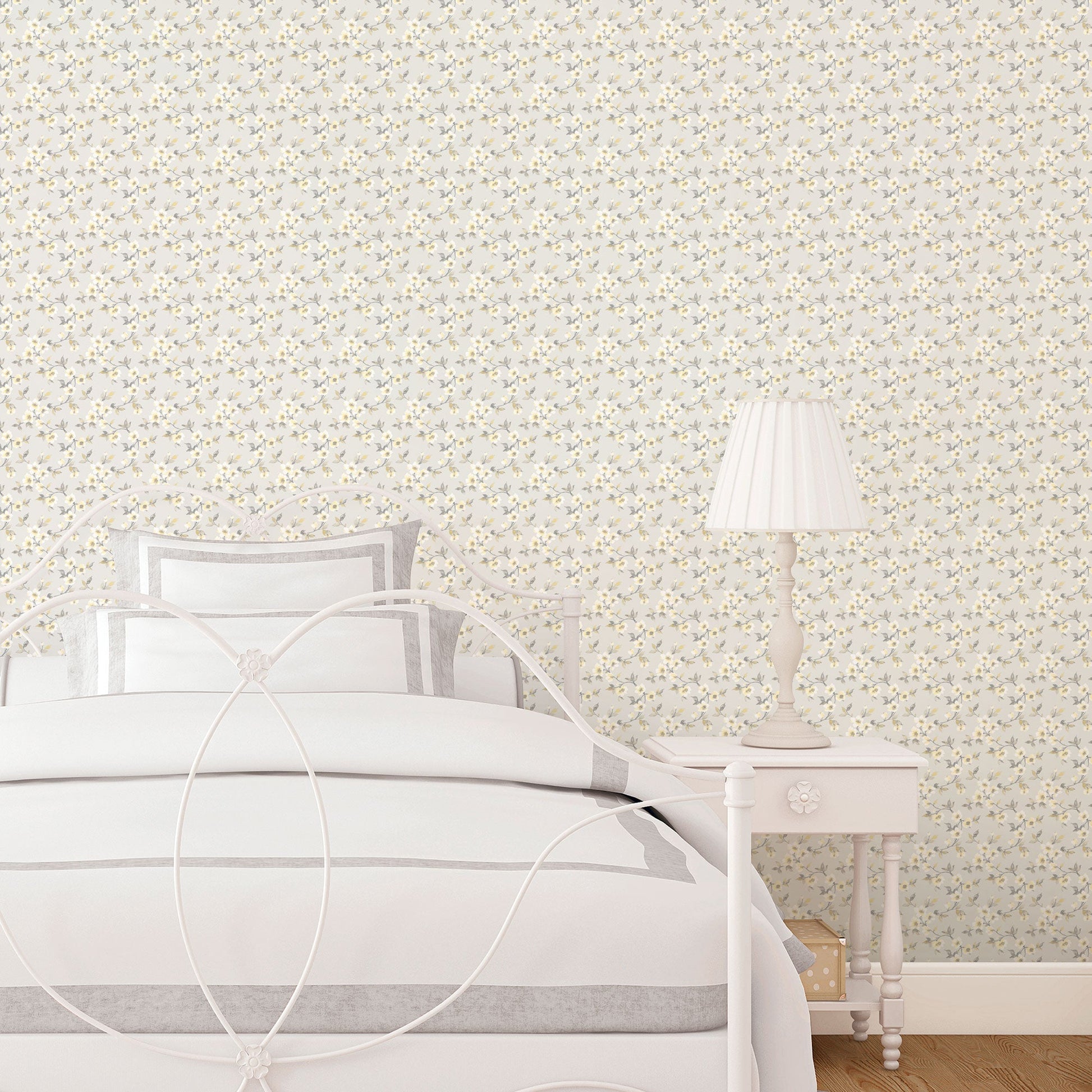 Anemone Mini Light Grey Wallpaper from the Secret Garden Collection by Galerie Wallcoverings
