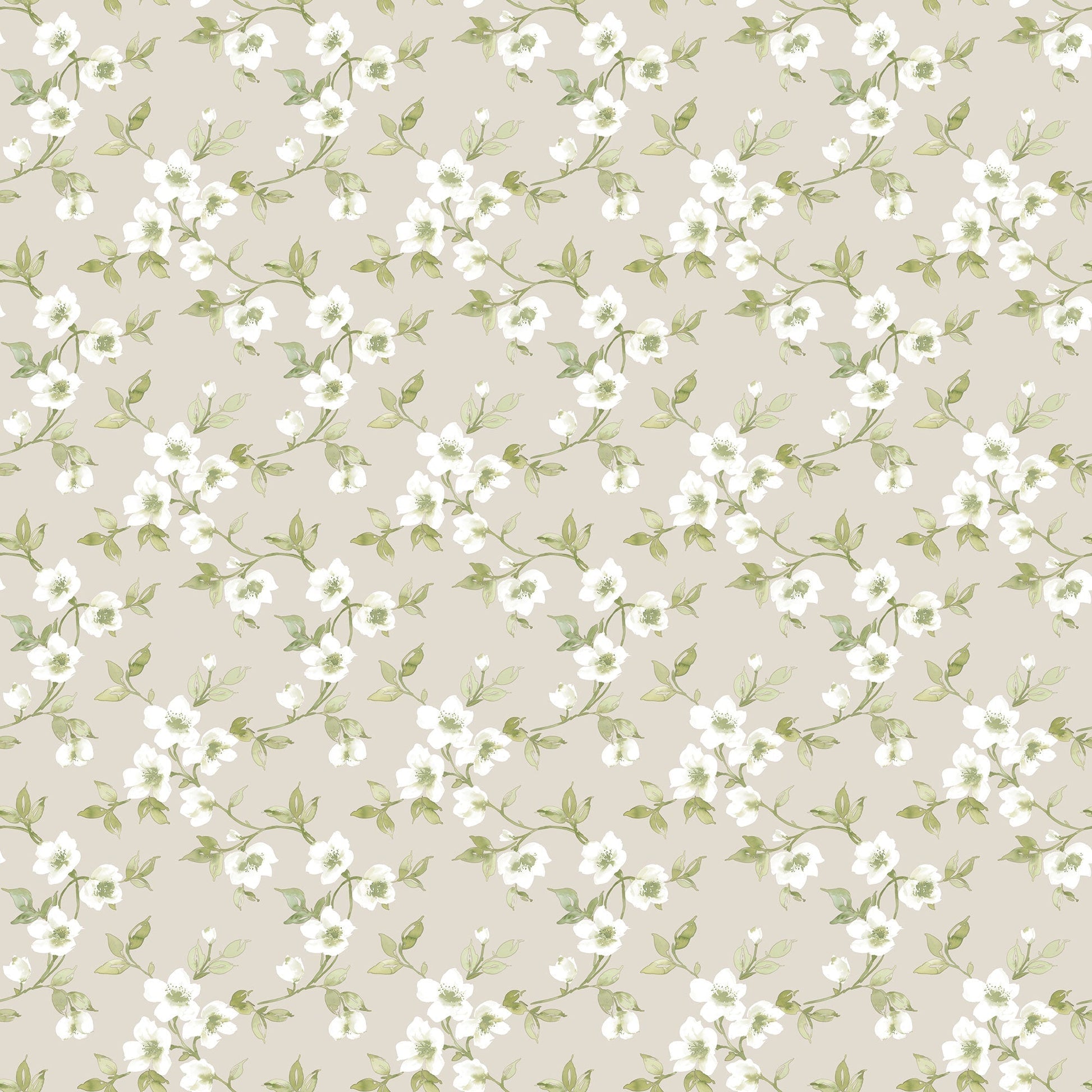 Anemone Mini Taupe Wallpaper from the Secret Garden Collection by Galerie Wallcoverings