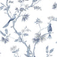 Classic Bird Trail Blue Wallpaper from the Secret Garden Collection by Galerie Wallcoverings