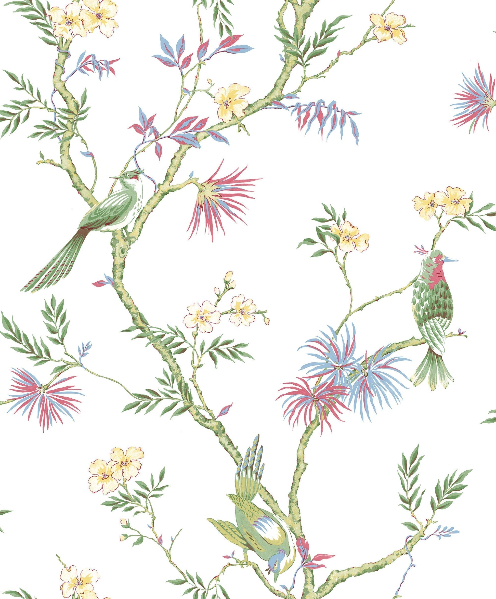 Classic Bird Trail Fresh Wallpaper from the Secret Garden Collection by Galerie Wallcoverings