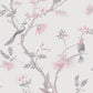 Classic Bird Trail Grey Wallpaper from the Secret Garden Collection by Galerie Wallcoverings