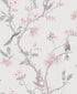 Classic Bird Trail Grey Wallpaper from the Secret Garden Collection by Galerie Wallcoverings