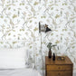 Classic Bird Trail White Wallpaper from the Secret Garden Collection by Galerie Wallcoverings