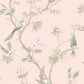 Classic Bird Trail Pink Wallpaper from the Secret Garden Collection by Galerie Wallcoverings