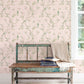 Classic Bird Trail Pink Wallpaper from the Secret Garden Collection by Galerie Wallcoverings