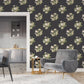 Classic Bouquet Black Wallpaper from the Secret Garden Collection by Galerie Wallcoverings