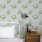 Classic Bouquet Duck Egg Wallpaper from the Secret Garden Collection by Galerie Wallcoverings