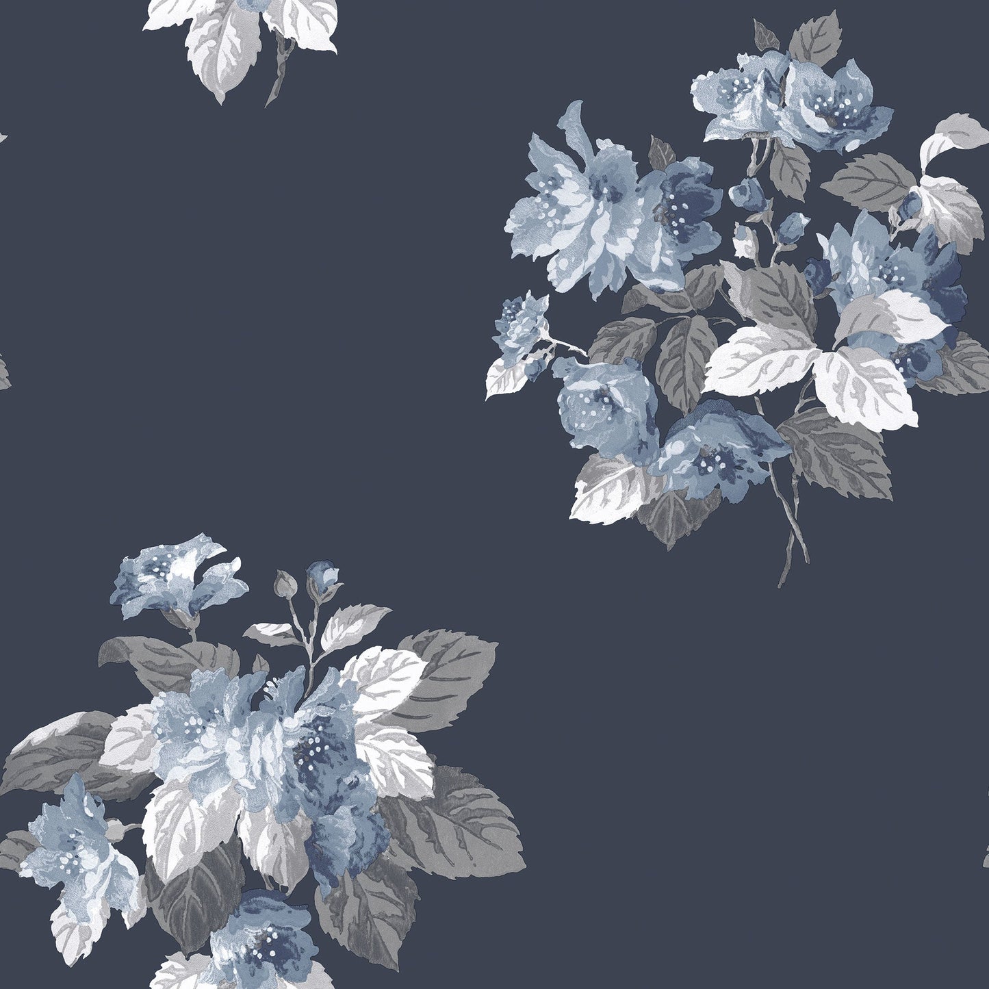 Classic Bouquet Navy Wallpaper from the Secret Garden Collection by Galerie Wallcoverings