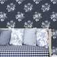 Classic Bouquet Navy Wallpaper from the Secret Garden Collection by Galerie Wallcoverings