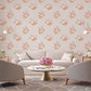 Classic Bouquet Taupe/Raspberry Wallpaper from the Secret Garden Collection by Galerie Wallcoverings