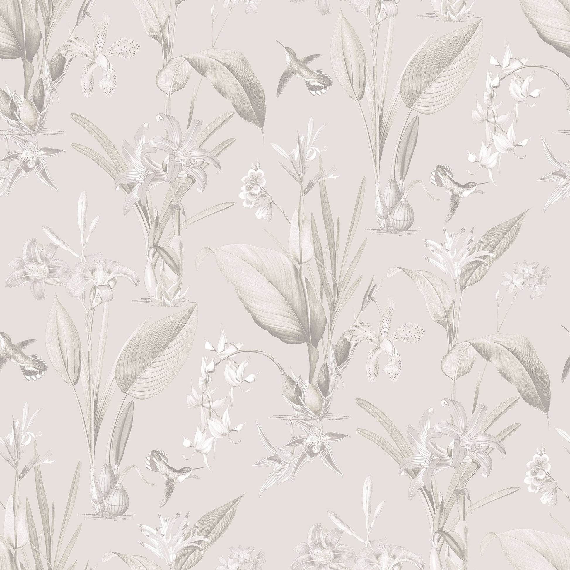 Cottage Botanical Beige Wallpaper from the Secret Garden Collection by Galerie Wallcoverings
