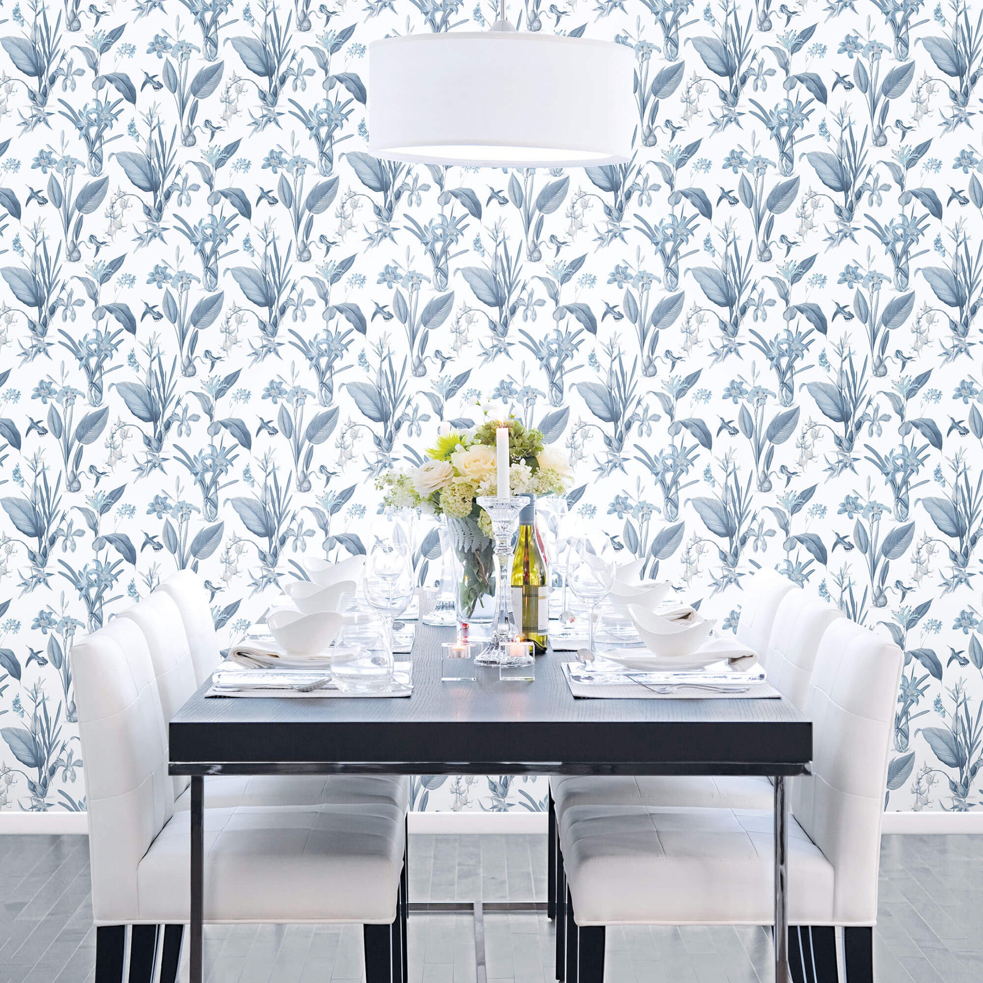 Cottage Botanical Blue Wallpaper from the Secret Garden Collection by Galerie Wallcoverings