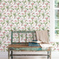 Cottage Botanical Pink Wallpaper from the Secret Garden Collection by Galerie Wallcoverings