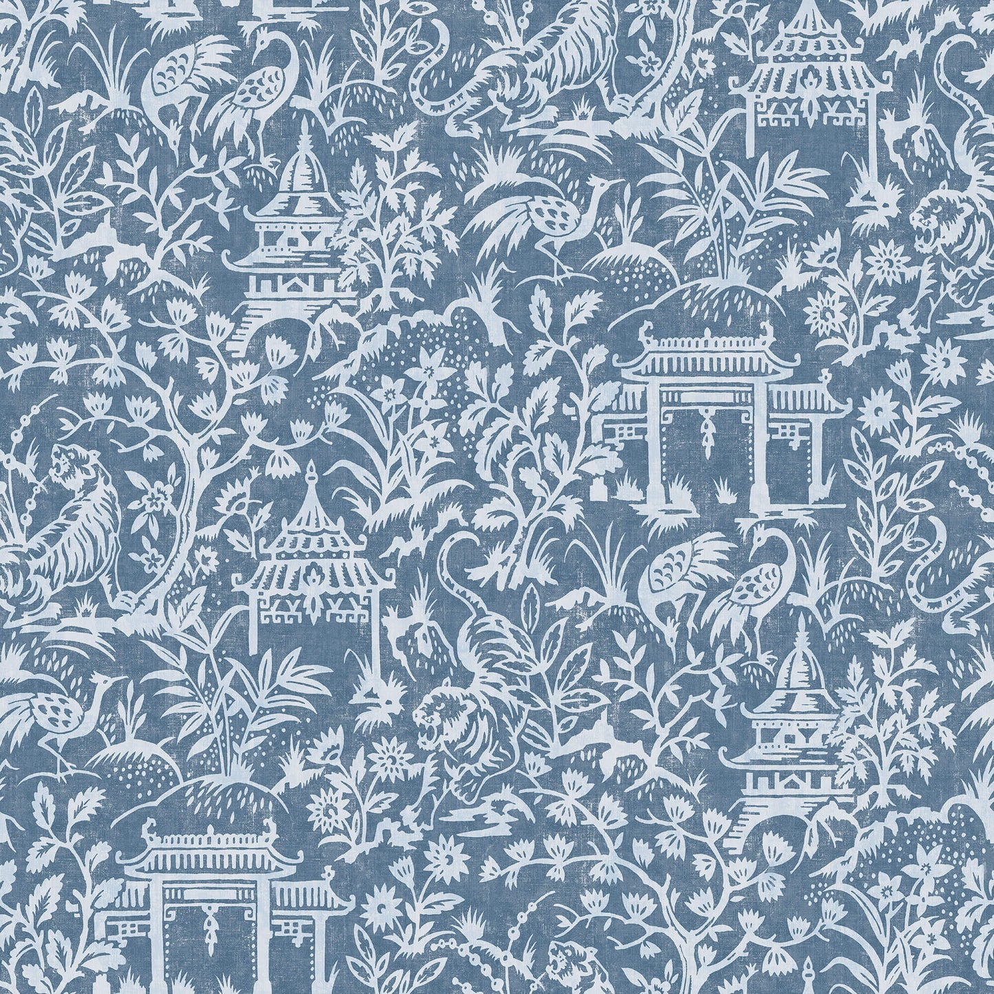 Garden Toile Blue Wallpaper from the Secret Garden Collection by Galerie Wallcoverings