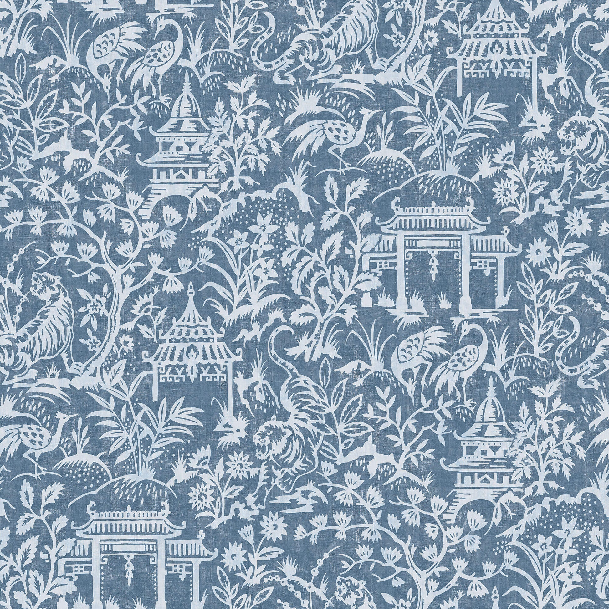 Garden Toile Blue Wallpaper from the Secret Garden Collection by Galerie Wallcoverings