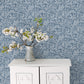 Garden Toile Blue Wallpaper from the Secret Garden Collection by Galerie Wallcoverings