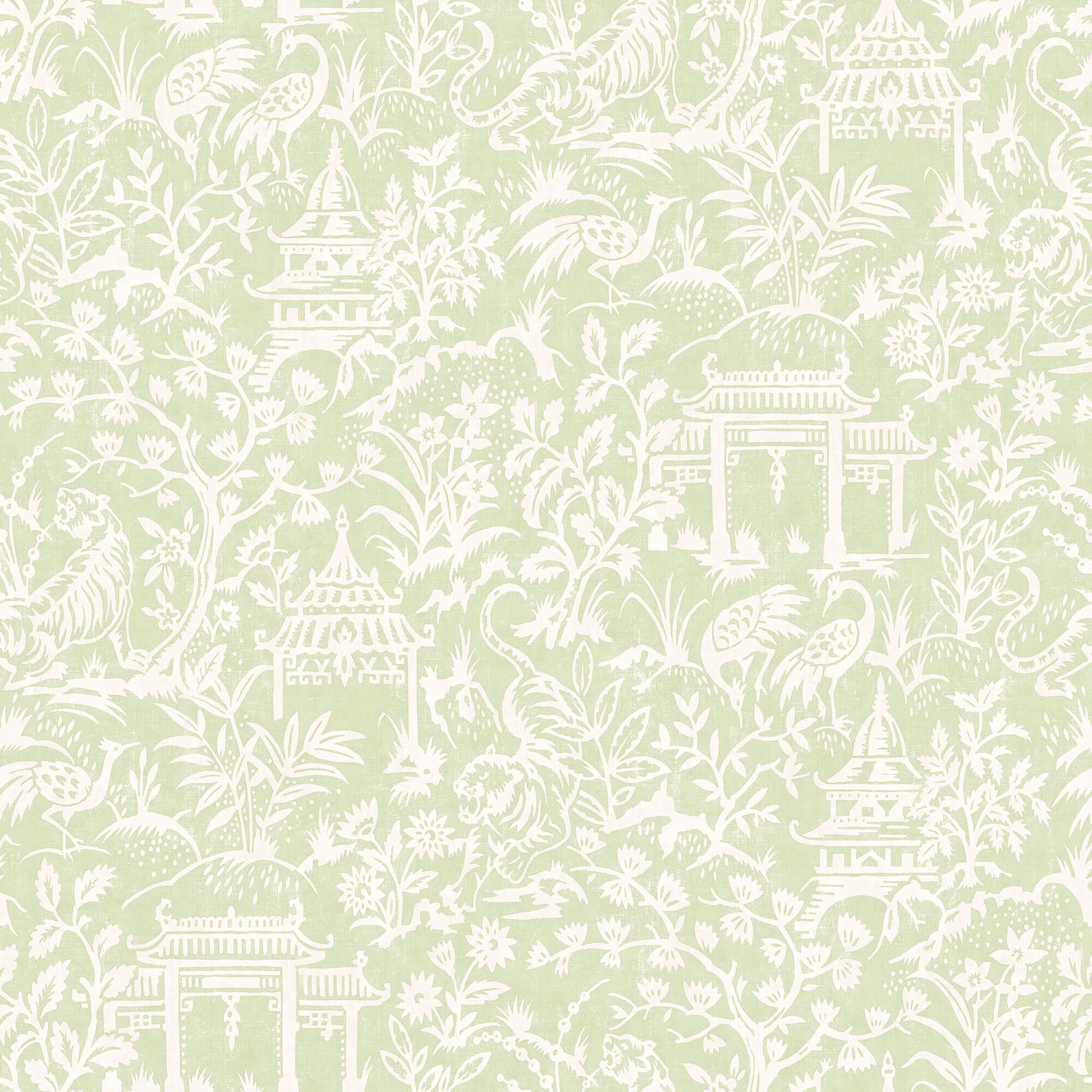 Garden Toile Green Wallpaper from the Secret Garden Collection by Galerie Wallcoverings