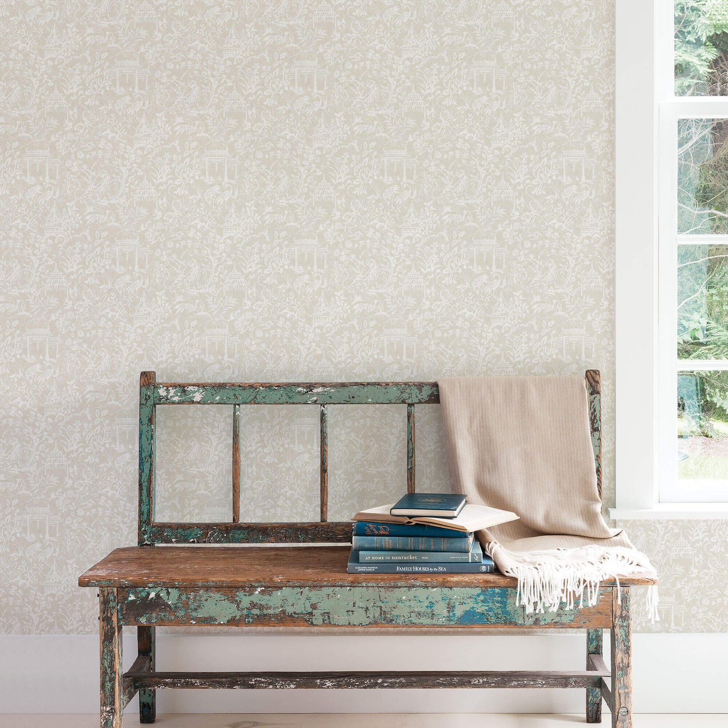 Garden Toile Taupe Wallpaper from the Secret Garden Collection by Galerie Wallcoverings