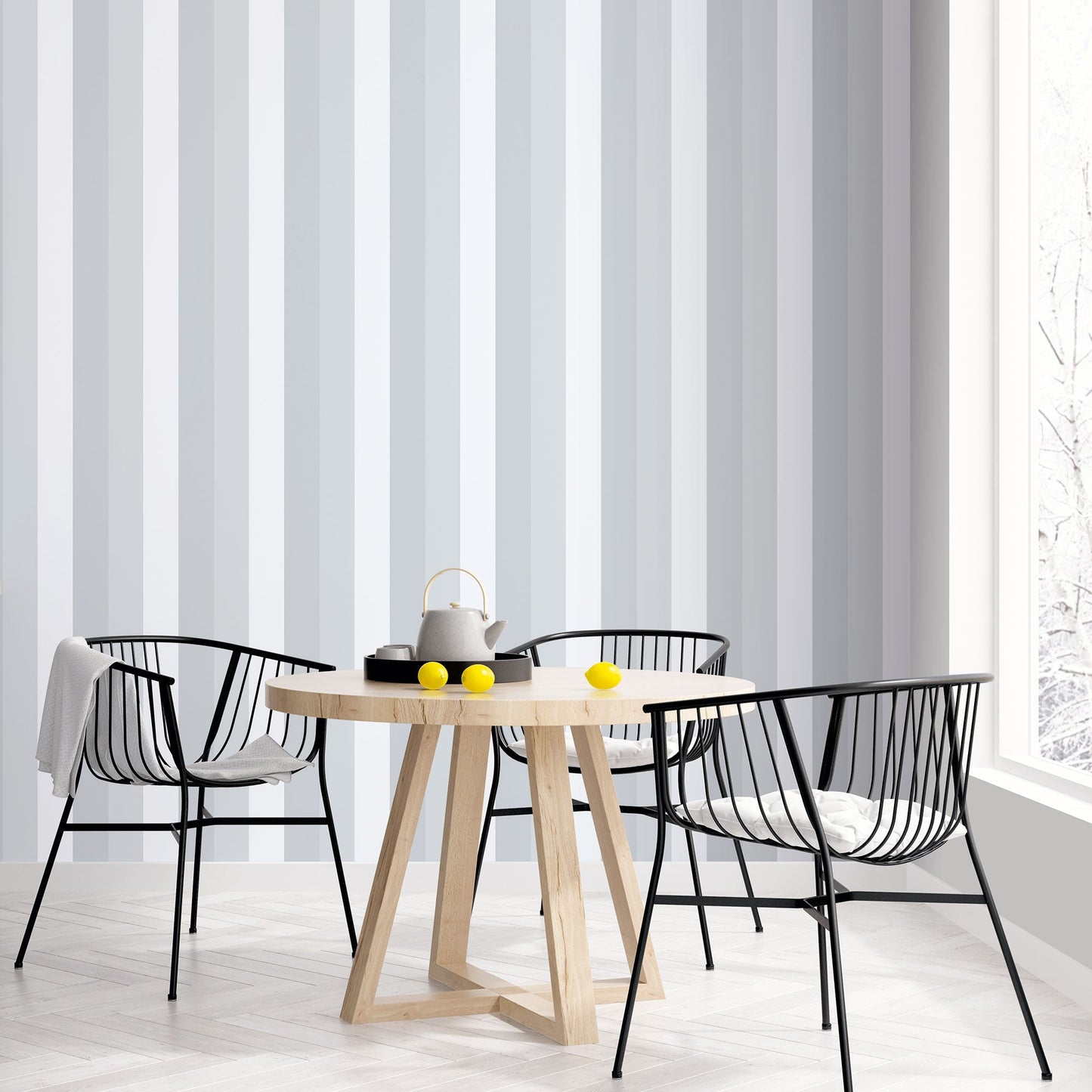 Secret Stripe Grey Wallpaper from the Secret Garden Collection by Galerie Wallcoverings