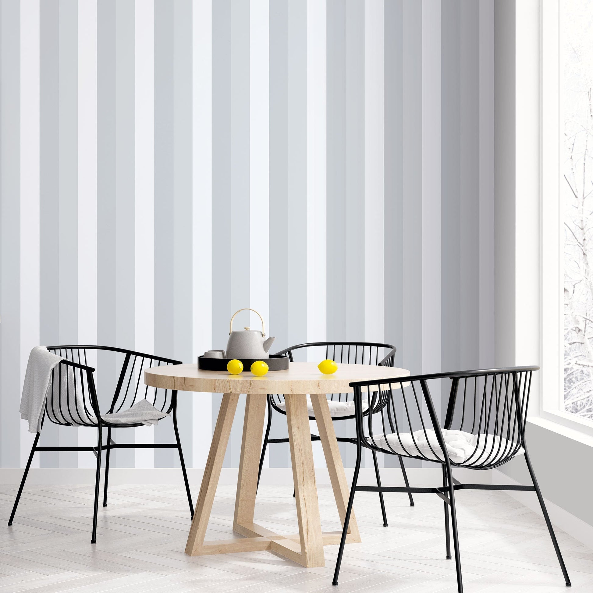 Secret Stripe Grey Wallpaper from the Secret Garden Collection by Galerie Wallcoverings